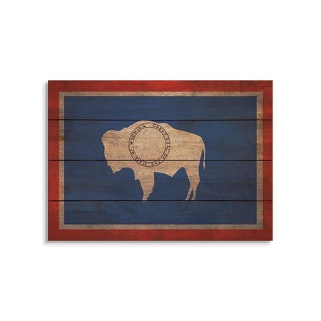 WILE E. WOOD 20 x 14 in. Wyoming State Flag Wood Art FLWY-2014